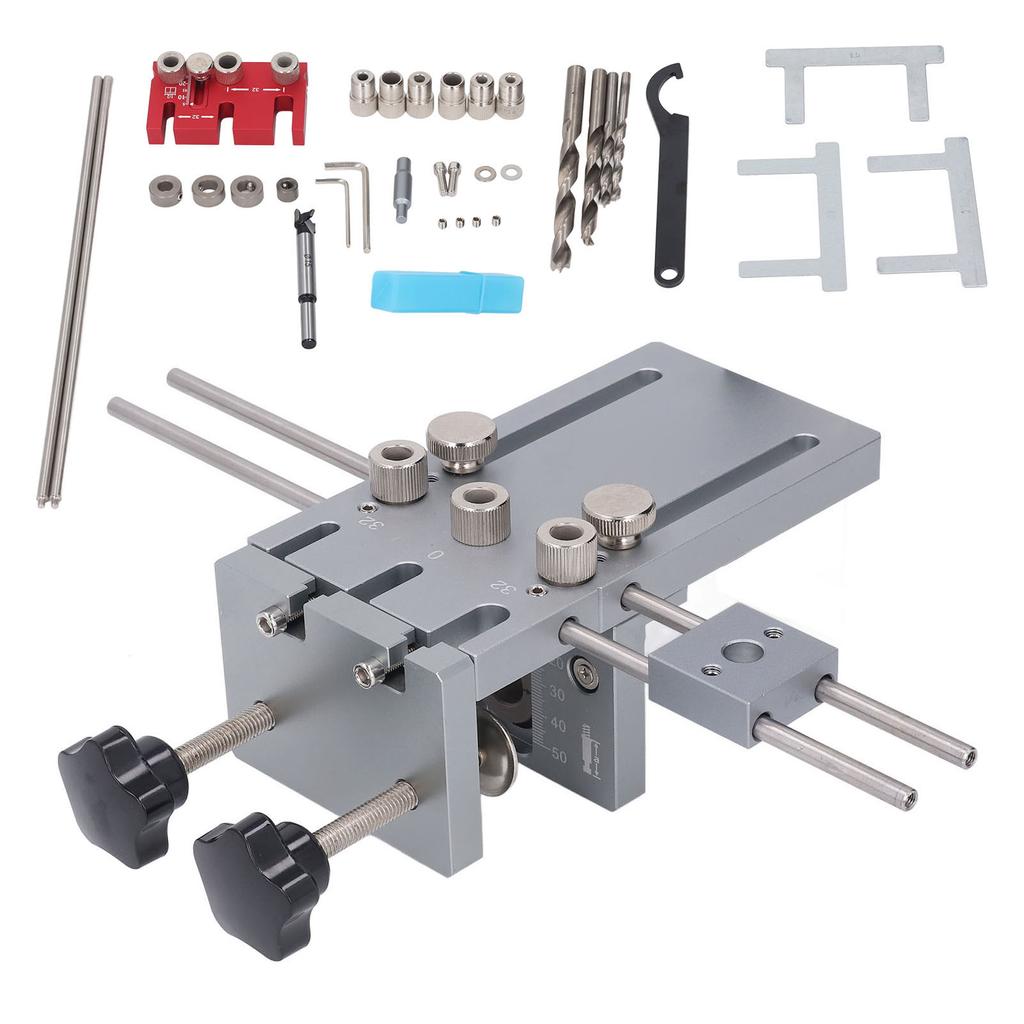 Drilling Guide Power Tool 3 in 1 Aluminium Alloy Self Centering Handheld Dowel Jig for Woodworking