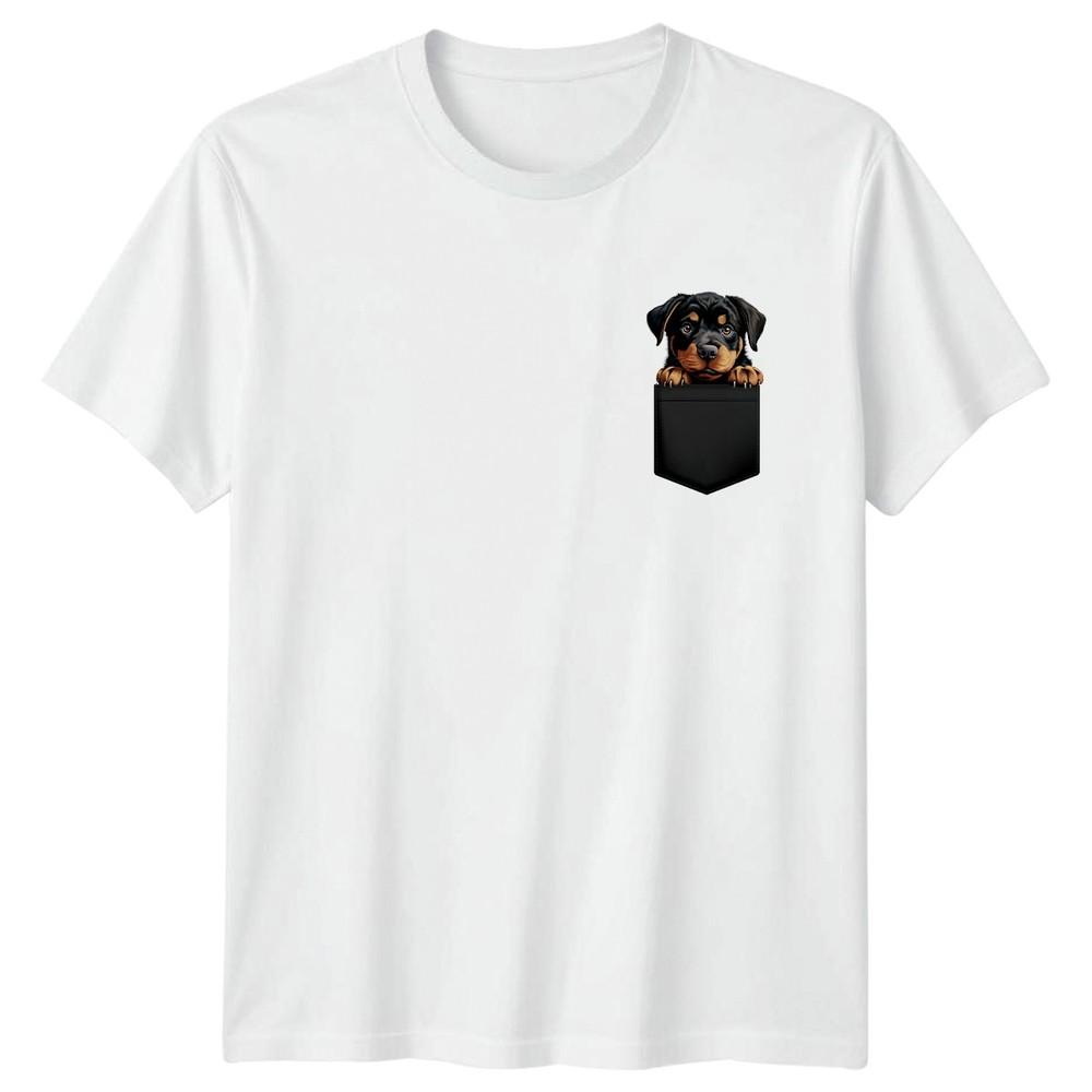 Rottweiler Puppy Pocket Graphic Animals Dogs Unisexs TShirt Unisexs Tee Pet Lover S