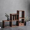 Premium Solid Wood Cube Storage Shelf, Rounded Corner Modular Bookcase Unit Creative Floor Standing Display Rack for Living Room
