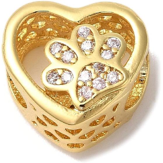 LiQunSweet 20 Pcs 18K Gold Plated Heart 304 Stainless Steel Beads Lovely Heart Spacer Loose Beads for Valentine's Day Gifts DIY Jewelry Craft