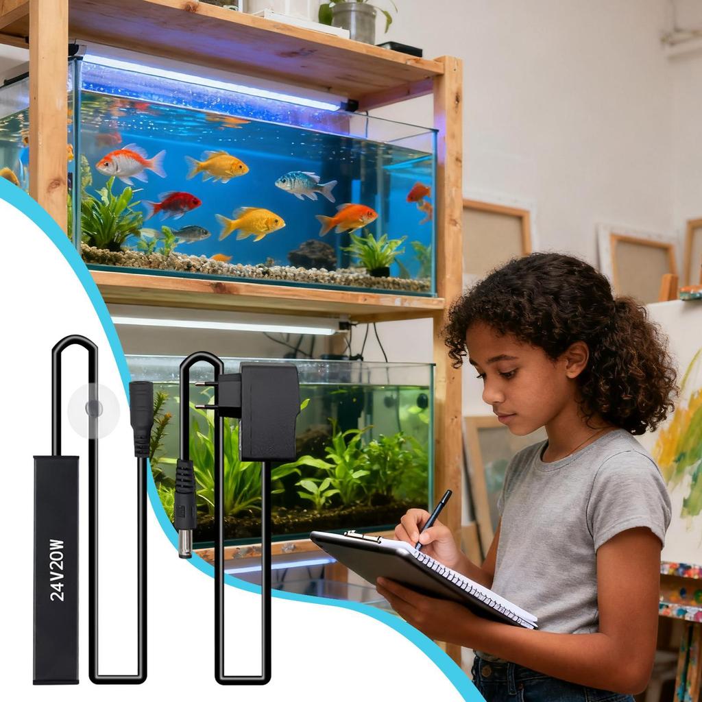 Turtle Tank Heater Overheat Protection Adjustable 20W Turtle Aquarium Water Heater For Betta Aquatic Pet Saltwater Freshwater
