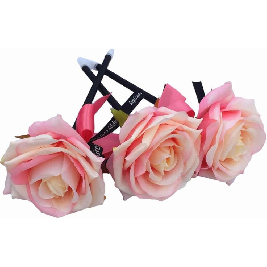 

Набор из 3 шариковых ручек с розовыми розами и искусственным цветком ручной работы сверху для офиса, домашнего декора, подарков, ручка для подписи для свадебной книги пожеланий Pink Rose