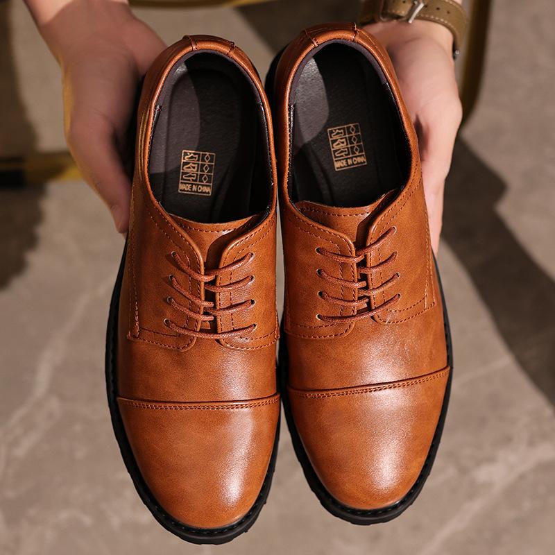 Men's shoes custom leather shoes men's business men's shoes high-end formal leather shoes men's three-joint black wedding shoes