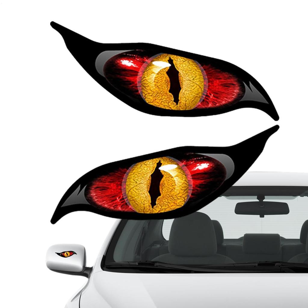 Naklejka na oko samochodu, straszna naklejka odblaskowa na oko, nakładka na lusterko z 2 strasznymi oczami