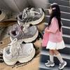 Children's sports shoes Spring and Autumn new boys and girls students breathable mesh thick-soled lightweight dad shoes