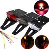 Universal 12V Motorcycle LED Tail Light Rear Fender Stop Brake Lights License Plate Light Bracket Holder For Dirt Bike Motorbike