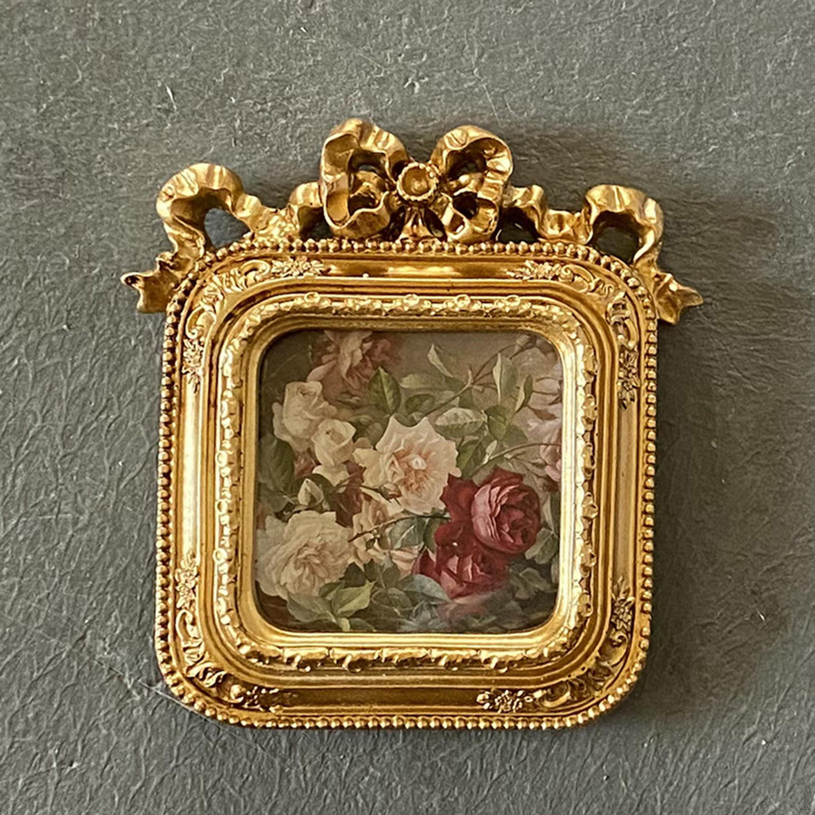 Bow Picture Frame Holder European Style Antique Wall Hanging Photo for Bedroom