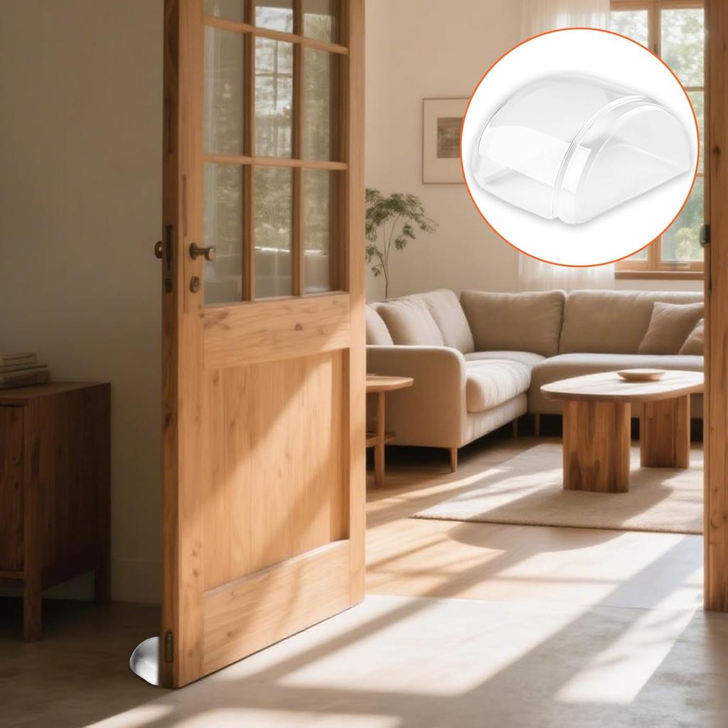 Transparent Door Stopper Self Adhesive Door Holder Catch Floor Mounted Door Stop for Protection of Wall and Furniture