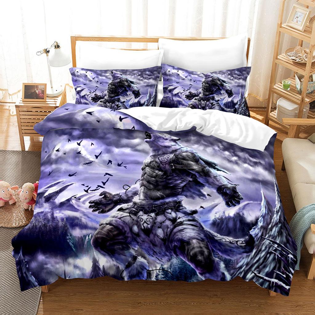 3D Digital Printing Quilt Set Three-Piece Skeleton