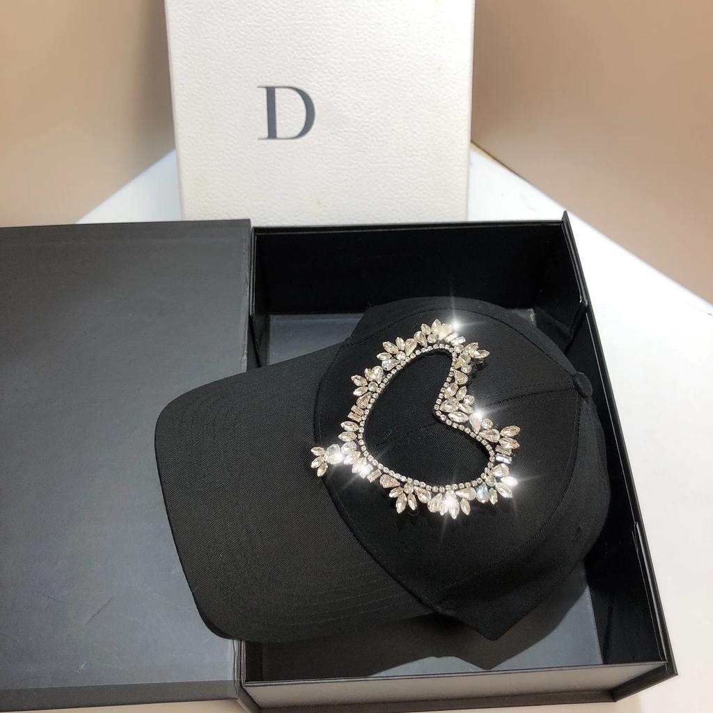 Luxury Rhinestone Baseball Caps for Women Heart Pattern Fashion Women's Hats Cotton Snapback Cap Versatile Girl's Hat Tide