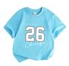 Kids Boys Girls 100% Cotton Crew Neck Short Sleeve T-Shirt, Freedom 26 Chicago Print Casual Summer Comfortable Soft Daily Tee for Children