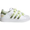 Adidas Originals Superstar 2 Abrasion Resistant Low Top Kids' Skateboarding Shoes White Green Kids' Sneakers JS2474