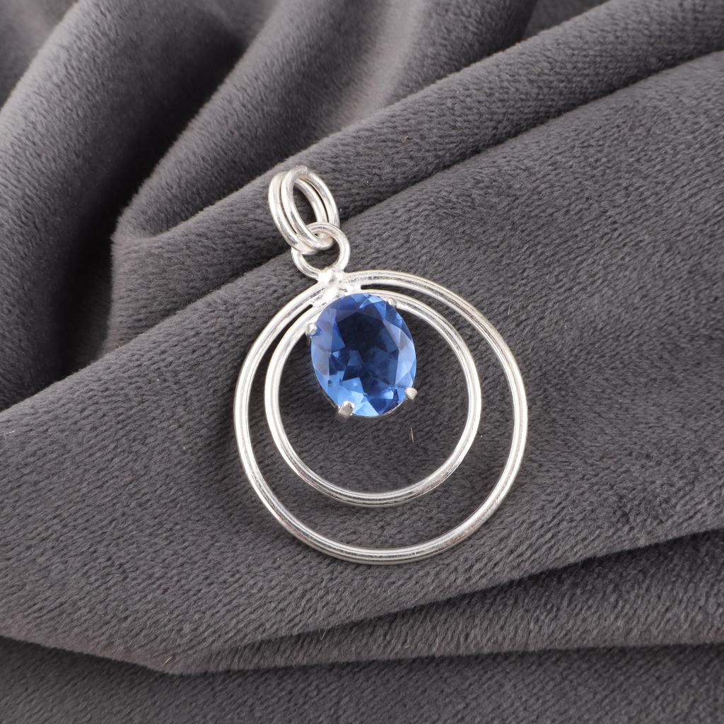 Tanzanite Handmade Gemstone Pendant, 925 Solid Sterling Silver Pendant Antique Jewelry, Pendant For Engagement Gift