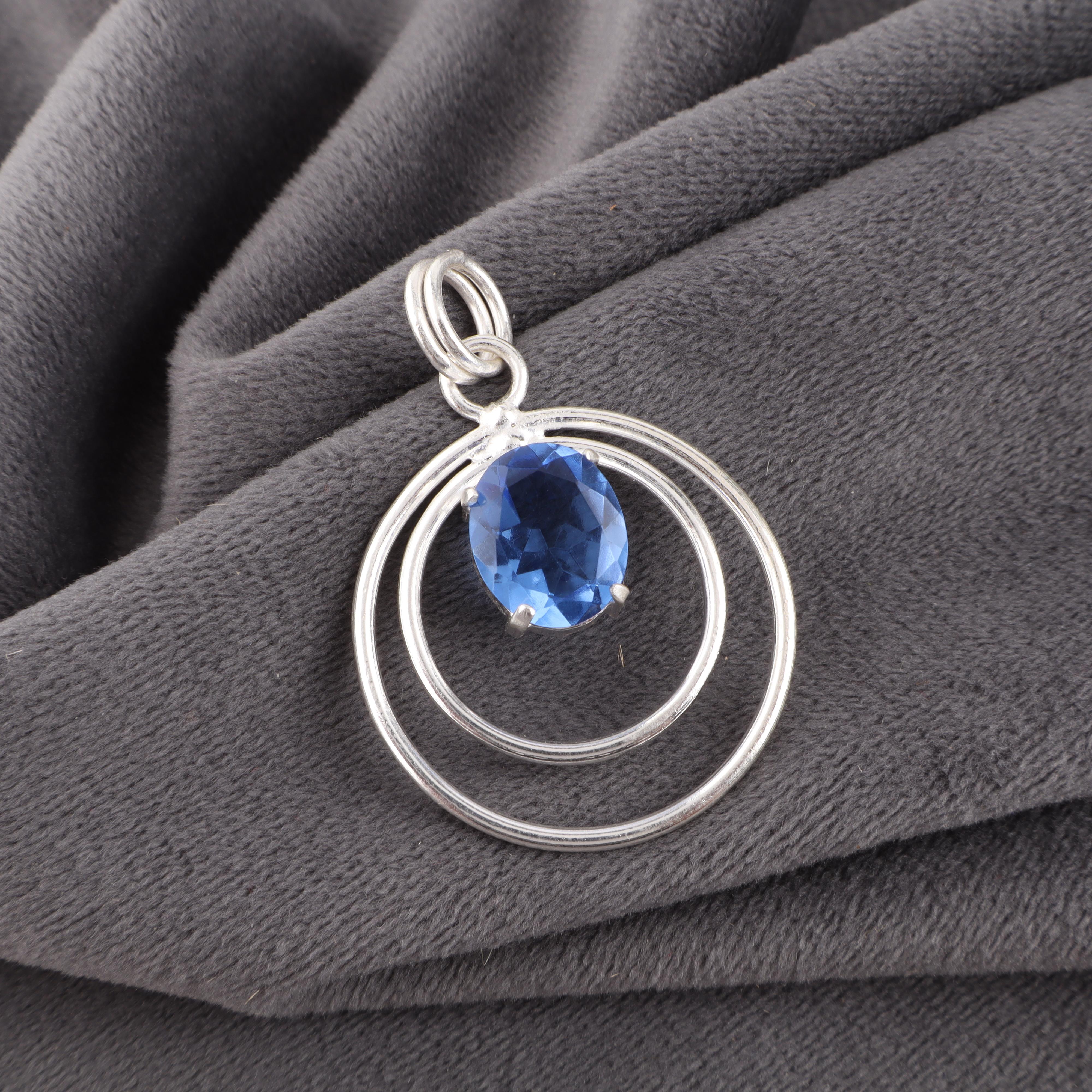 

Подвеска из драгоценного камня ручной работы с танзанитом, подвеска из стерлингового серебра 925 пробы, антикварные ювелирные изделия, подвеска для подарка на помолвку 1.65 Inches синий