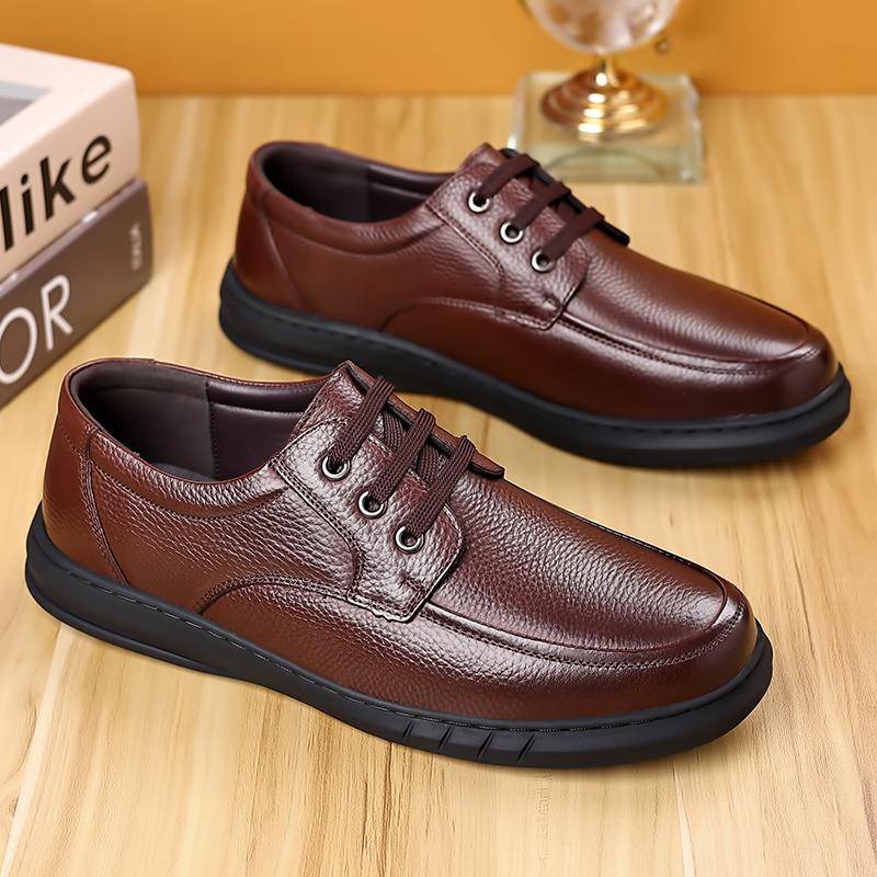 Fashion Handmade Man Casual Sports Shoes for Men Leather Breathable Business Shoe Mens Comfortable Flat Lightweight Men's Walking Shoes