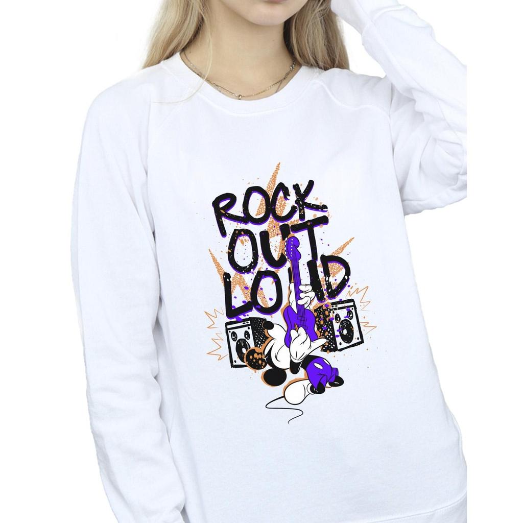 Disney Womens/Ladies Mickey Mouse Rock Out Loud Sweatshirt