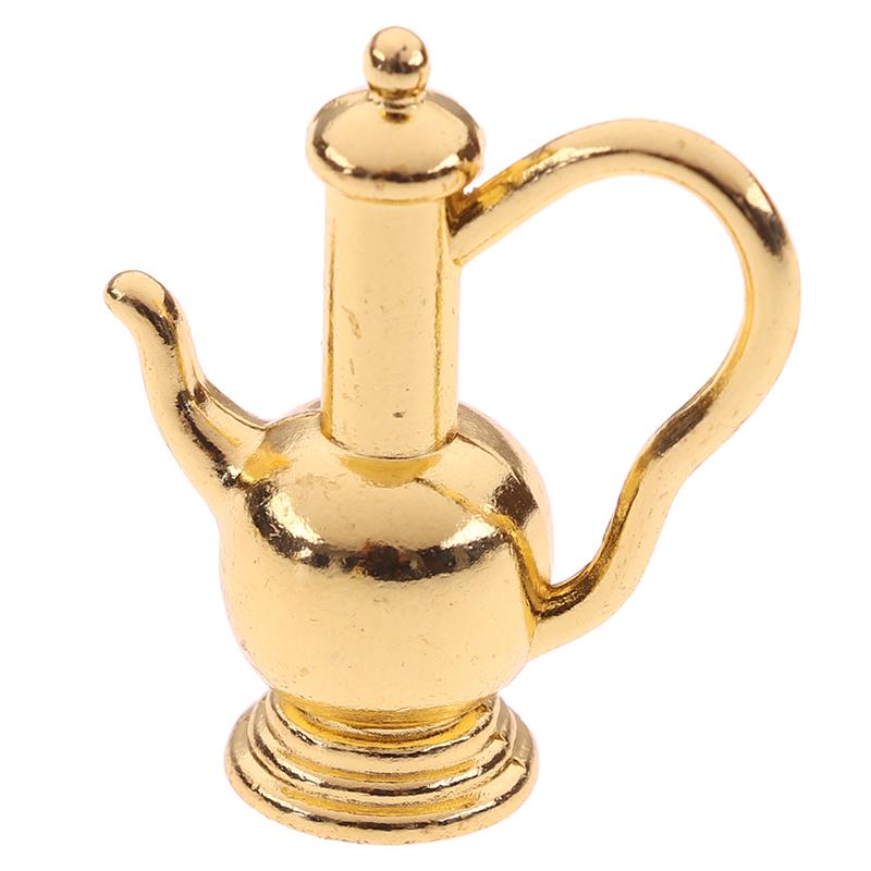 1: 12 Dollhouse Miniature Metal Tea Set Teapot Cup Plate Furniture Toys