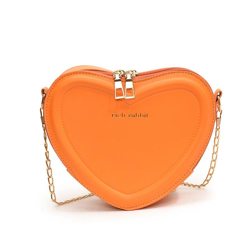 Trendy Ins Style Heart Bag Pu Material Sweet Fresh Shoulder Bag For Ladies