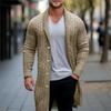 European & American Men's Mid-Length Cable Knit Cardigan Sweater Jacket SY0107