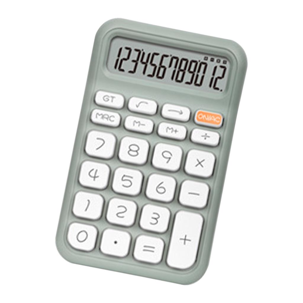 Calculator 12 Digit Handheld Pocket Calculator Note Pad Calculator for Students Office Green