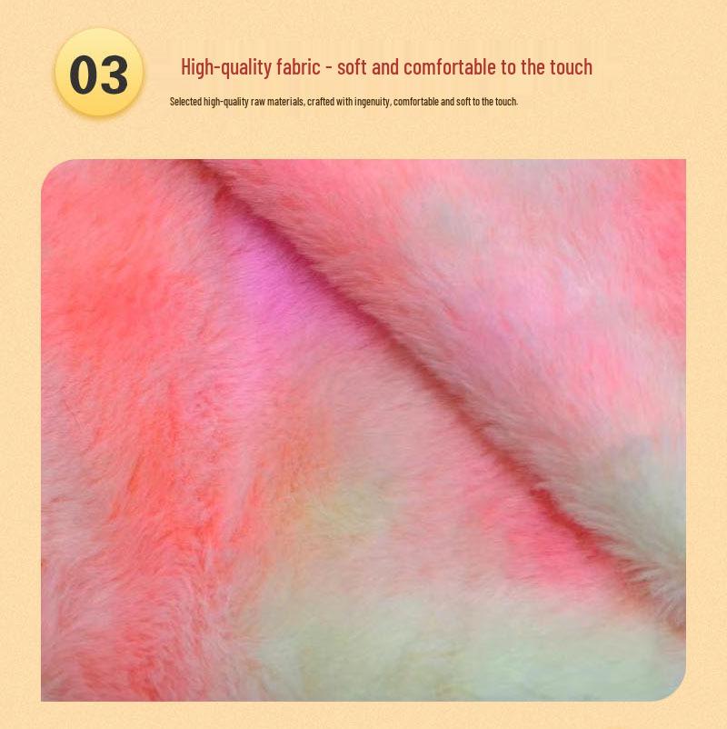 Labubu 3rd Gen Gradient Tie-Dye Plush Toy Bag - Seven-Color Rabbit Fur Fabric
