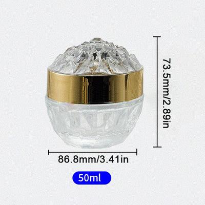 1Pcs Luxury Diamond 50G Glass Face Cream Jar With Lid Acrylic Cosmetic Jar Container For Cream Lotion Jars Travel Lotion Bottle