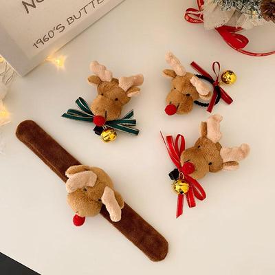 Furry Reindeer Series: Cute Plush Hair Clips, Ties, Bow Bell Clips, and Christmas Snap Bracelet Headwear for Women