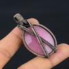 Pink Monalisa Pendant, 999 Copper Wire Wrapped Pendant Handmade Gemstone Jewelry, Gifts For Wife Brand New Pendant