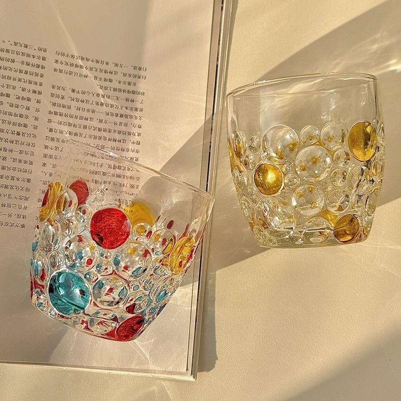 Creative Color Bead Cup Light Luxury Ins Wind Color Dot Juice Cup Milk Cup Coffee Cup Glass Cup