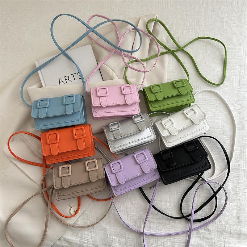 Belt decoration  summer new trend contrasting colors simple retro casual messenger shoulder small square bag woman
