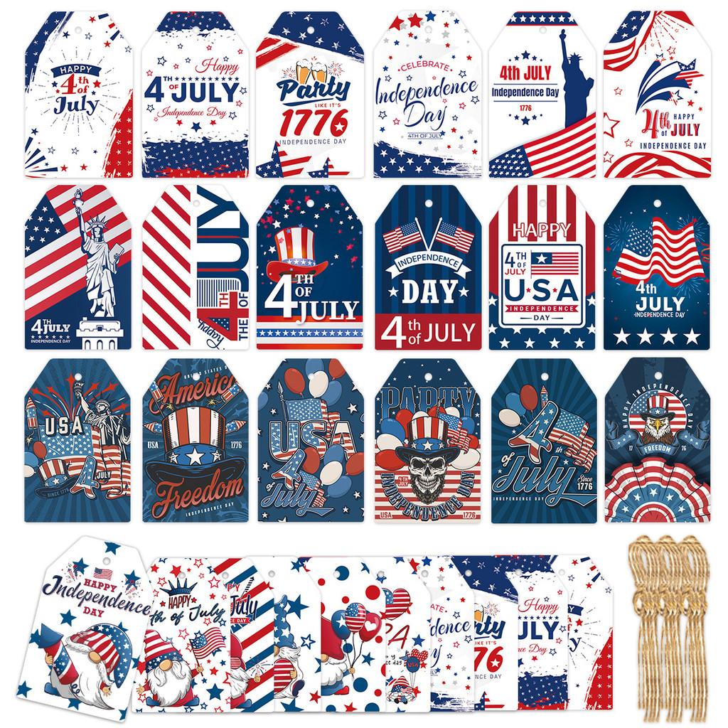 Day Theme Independence Star Pattern Label Party Paper Decorative Pendant