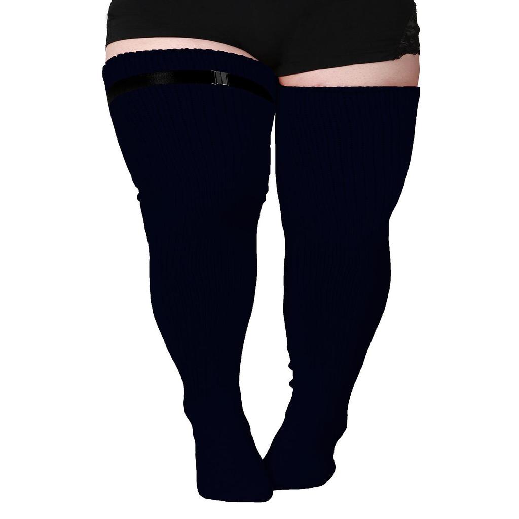 Plus Size Women's Compression Knee-High Socks - Extra Thick Over-the-Knee for Autumn/Winter