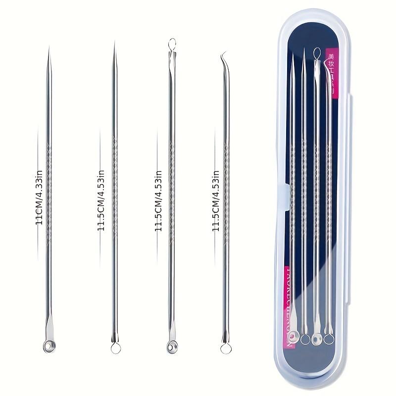 4pcs/set Acne Blackhead Needle Black Spot Pimple Blemish Remover Skin Care Women Beauty Acne Care Pore Cleanser Needle Hook