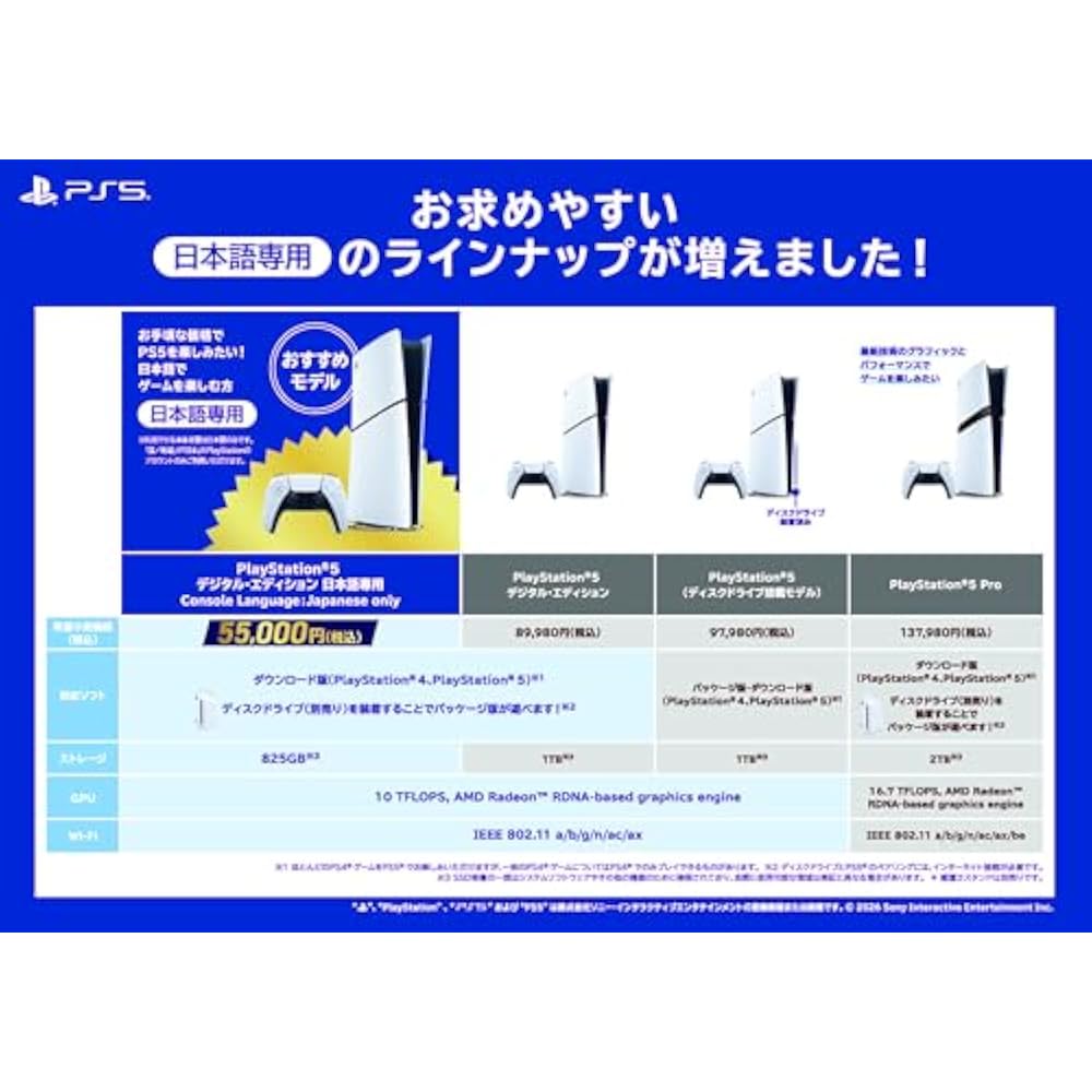 PlayStation 5 Digital Edition Japanese Exclusive Console Language: Japanese Only (CFI-2200B01)