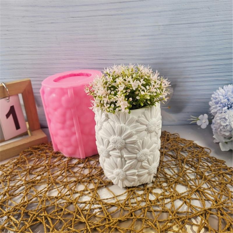 Silicone Vase Moulds Silicone Planter Molds Flower Pattern Crafting Molds Ornament Moulds Suitable for Flower Vase