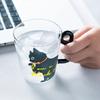 250ml Glass Cup Cartoon Cat Pattern Cup With Handle Milk Cup Breakfast Cup Heat Resistant And Microwaveable