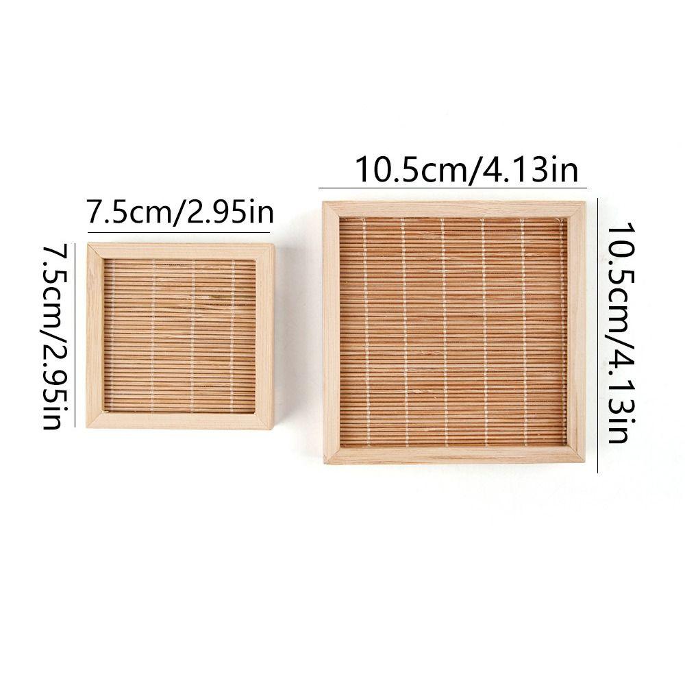Natürliche Bambus Hamster Kühlmatte Quadratisch Atmungsaktiv Hamster Wärmeableitung Kissen Dessert Gebäckschale Teetasse