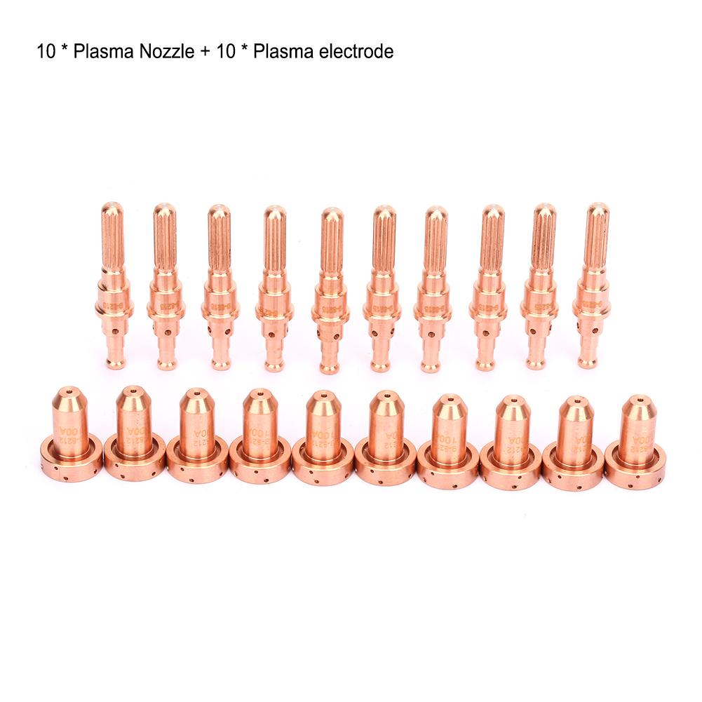 20pcs Plasma Consumables Welding Nozzle and Plasma Electrode for SL60 100 Plasma Cutting Torch
