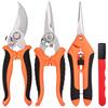 4PCS Gardening Tools Scissors Garden Scissors Set With Sharpening Stone Stainless Steel Pruning Shears With Sharp Blades Curved