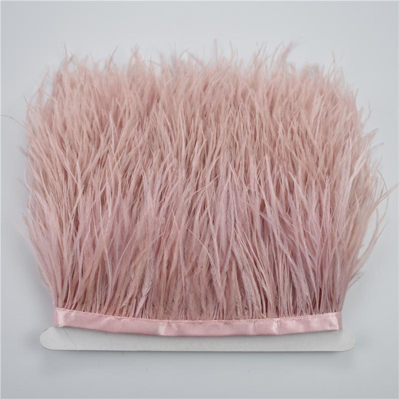 8-10cm Ostrich Feather Trims for Needlework and Handicraft Black Plume Skirt Decoration Natural Feathers Ribbon Fringe