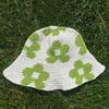 Spring Fisherman Hat for Woman Weaving Bucket Hat Crochet Flower Wide Brims Hat