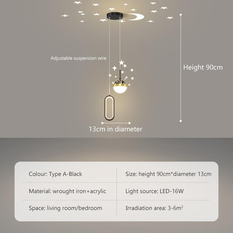 Modern LED Pendant Light Bedside Chandelier Creative Nordic Art Luxury Living Room Bedroom Study Long Line Small Pendant Lamps