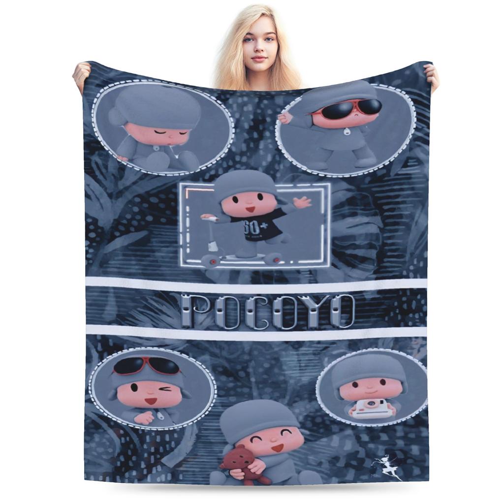 pocoyoes Blankets Fleece  Cozy Soft Throw Blanket for Bed Bedspread