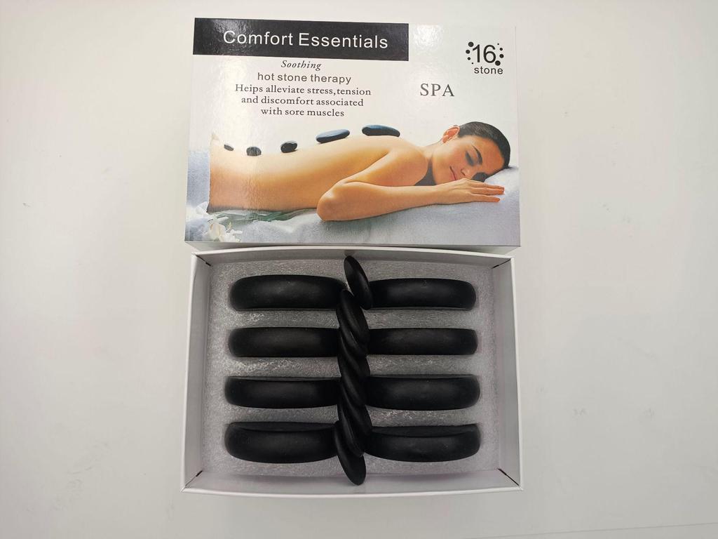 20-Piece Volcanic Energy Stone Massage Set with Heating Box and Essential Oil
