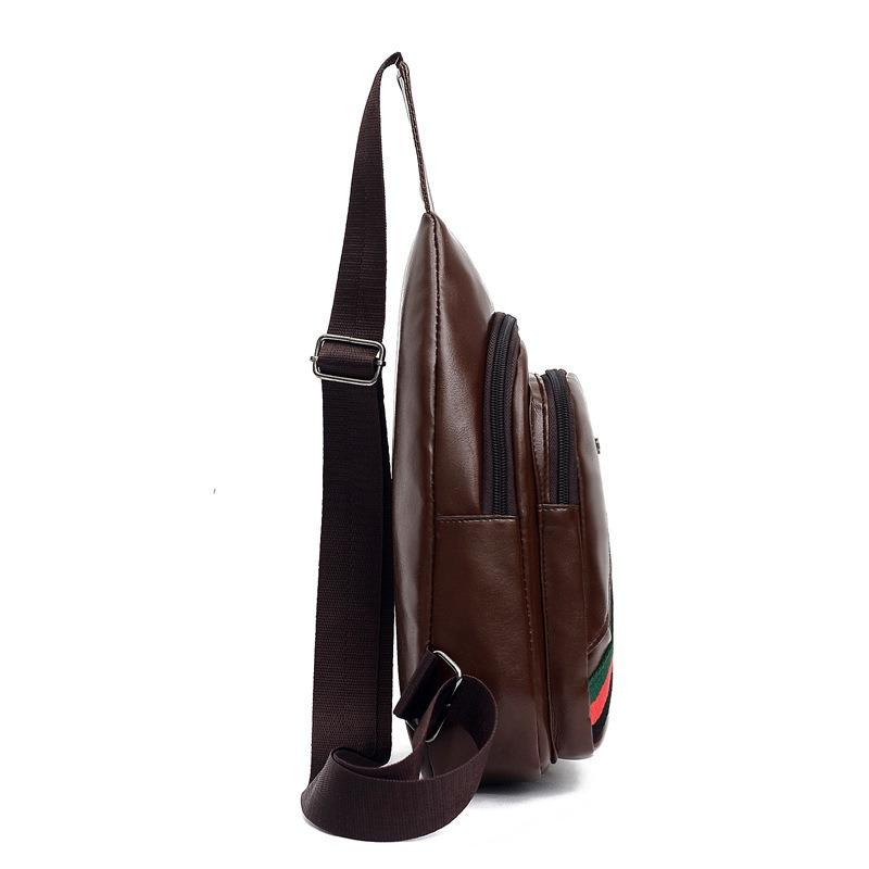 Single shoulder sports style Student shoulder oblique chest bag Trendy brand Green men's travel sports bag Leisure bag Cycling bag