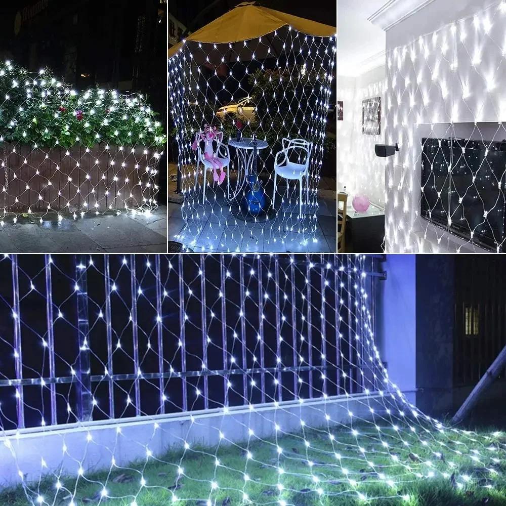 1.5Mx1.5M /2Mx2M /3Mx2M Courtyard Fishing Net Light Lawn LED Light Christmas Garden Outdoor  Waterproof Decorative Net Light