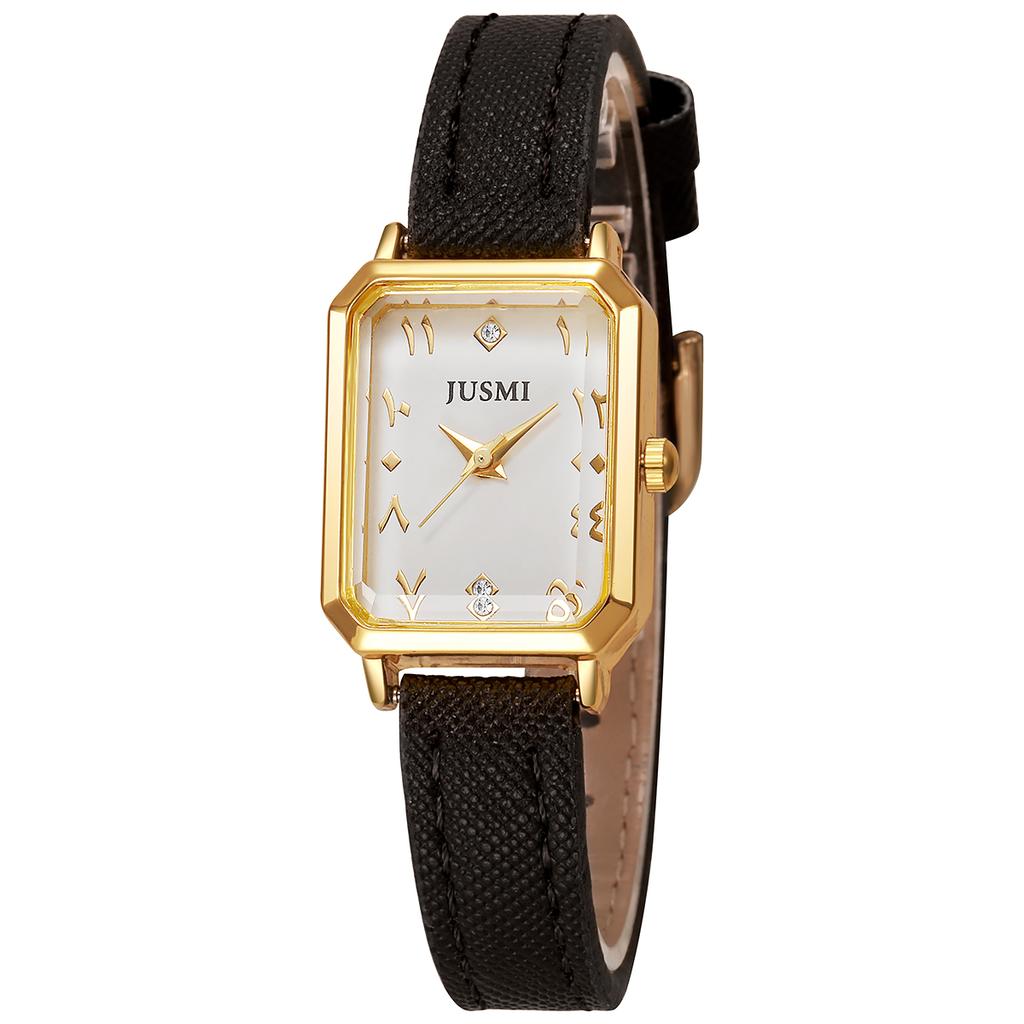 Simple Retro Fashion Rectangular Alloy Case Rhinestone Ladies Quartz Watch, Suitable for Daily Wear, Christmas Gift