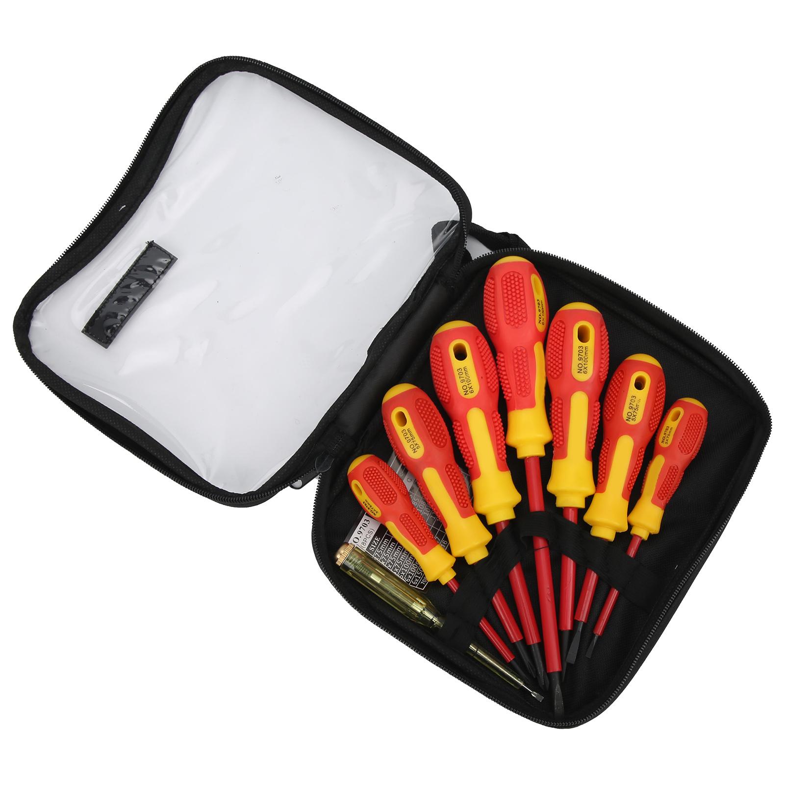 

Набор из 9 изолированных отверток 500 В, ручные инструменты высокой твердости для электротехнических работ