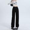 Spring Summer Black Niche High Waist Relaxed Straight Wide Leg Denim Pants For Ladies Casual Pants Oversize Denim Trousers