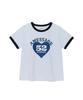 AMES-WORLDWIDE 52 Heart Ringer Crop Tee Blue